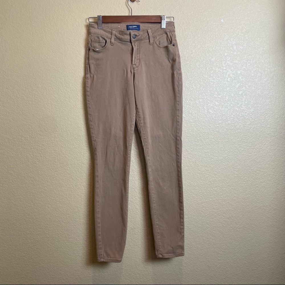 Caramel/Tan Old Navy “rockstar” mid-rise jeans